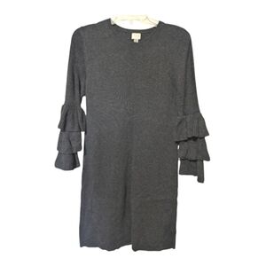 A New Day small sweater dress gray ruffled sleeves